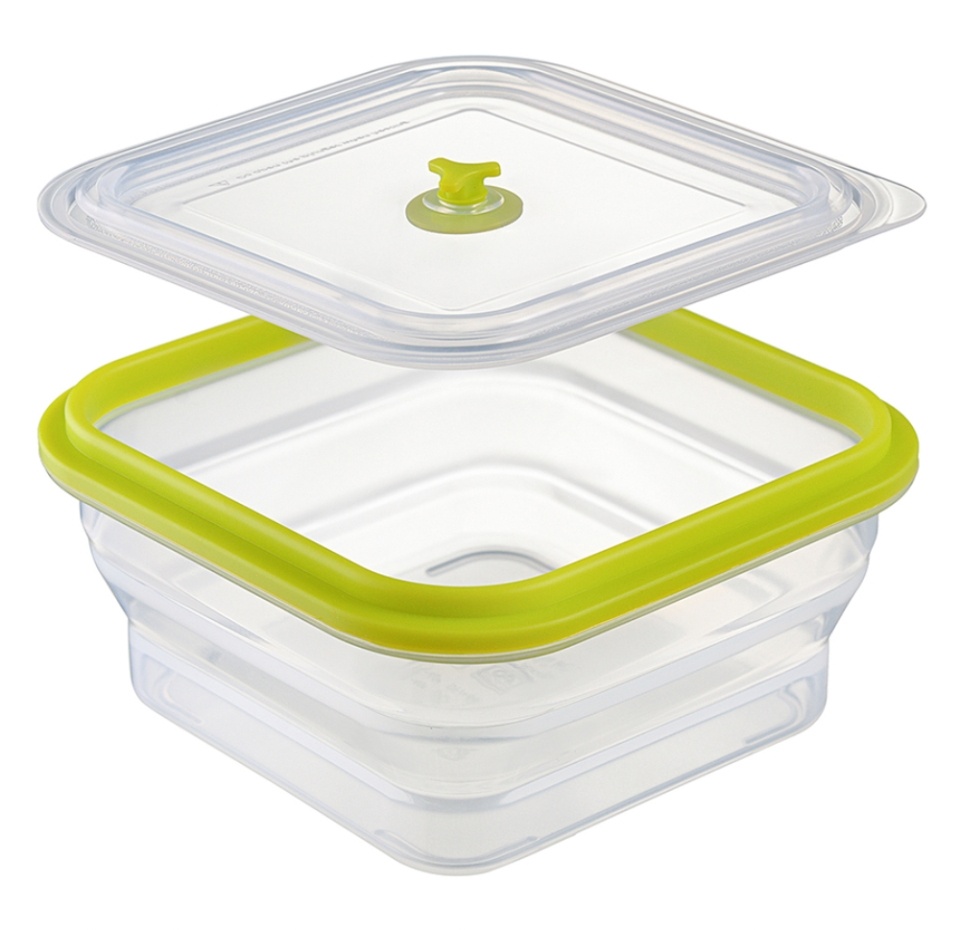 

Контейнер Smart Solutions для переноски и хранения силиконовый квадратный складной Silikobox, 900 мл, зеленый, Китай