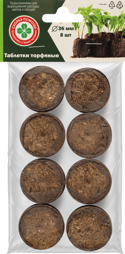 

Таблетки торфяные Скорая помощь d=36 мм, 8 шт