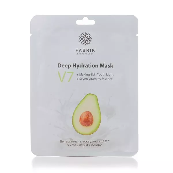Увлажняющая тканевая маска для лица с экстрактом авокадо Fabrik Cosmetology V7, 30 г