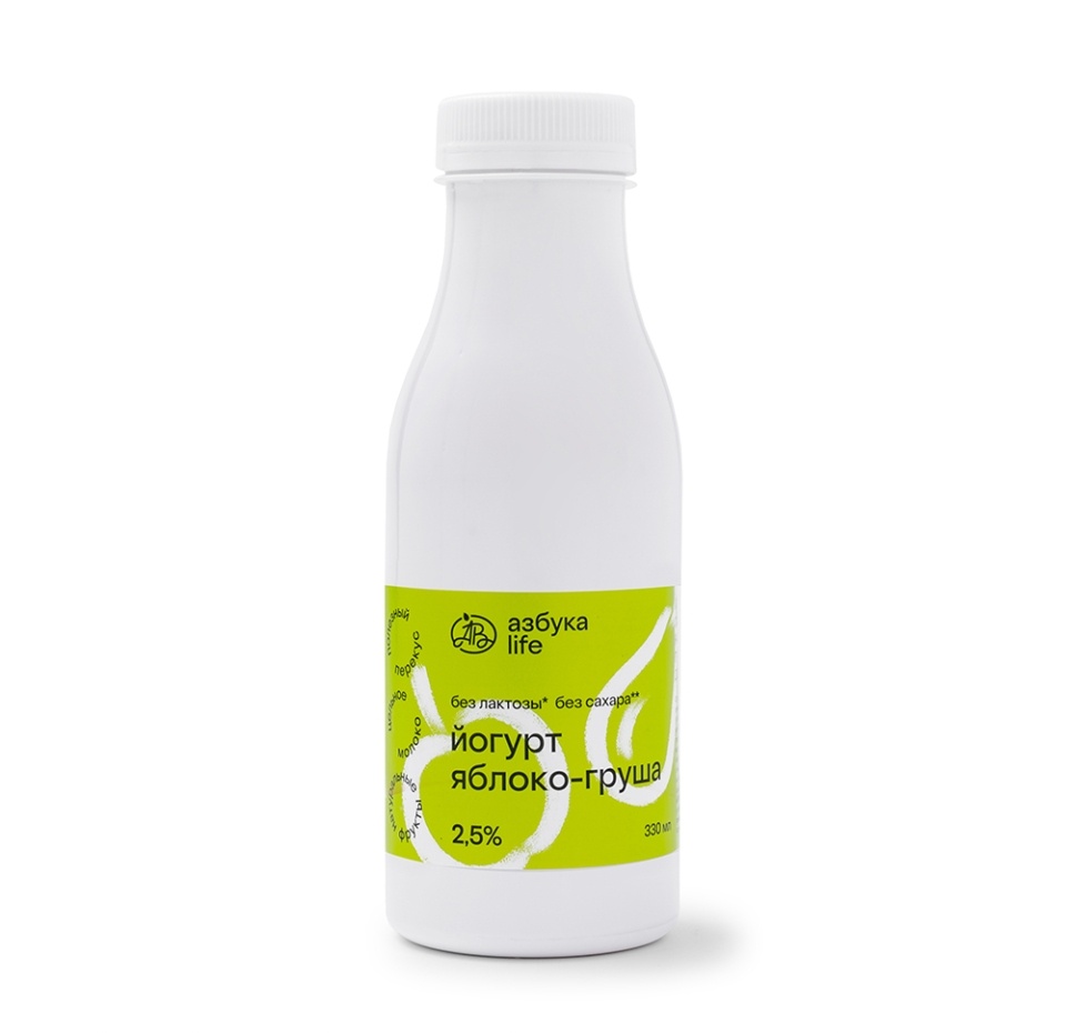 

Йогурт безлактозный Азбука life Яблоко-груша 2.5% 330 мл
