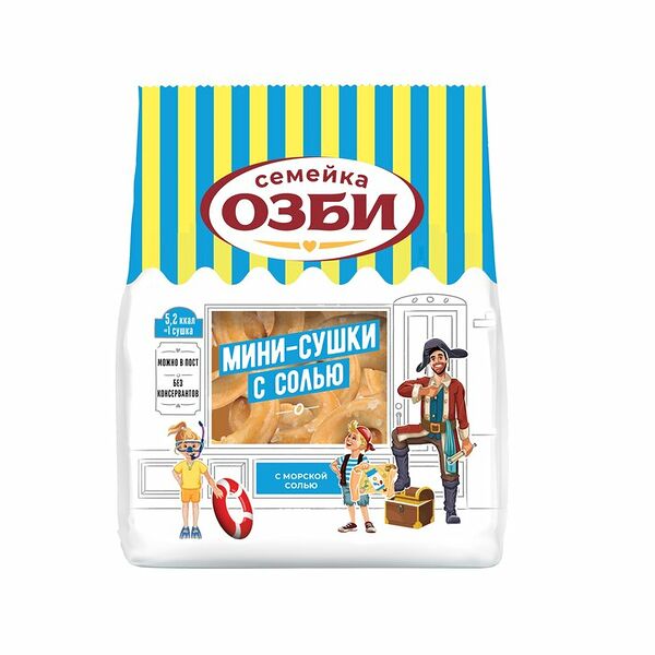 Мини-сушки Семейка Озби с солью 150 г