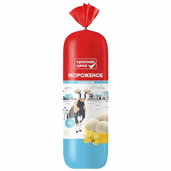 Мороженое Красная цена молочное ванильное 6% БЗМЖ 500 г