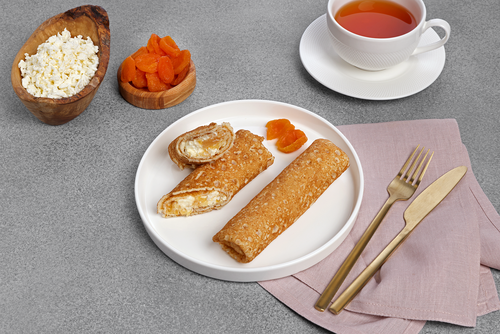 

Блинчики Лента Fresh с творогом и курагой вес