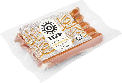 

Колбаски полукопченые Нур Охотские Халяль весовые