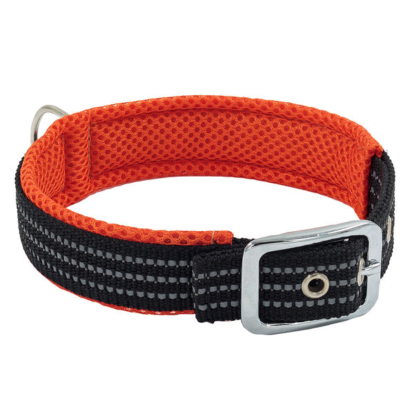 Ошейник Каскад нейлоновый с мягкой подкладкой оранжевый 25 мм 39-45 см