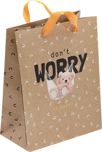 

Пакет подарочный Meshu Dont worry крафт 18x23x10 см
