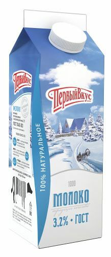 Молоко Первый вкус пастеризованное 3.2%