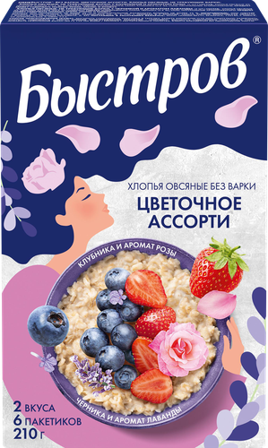 

Хлопья овсяные Быстров Цветочное ассорти 6х35 г