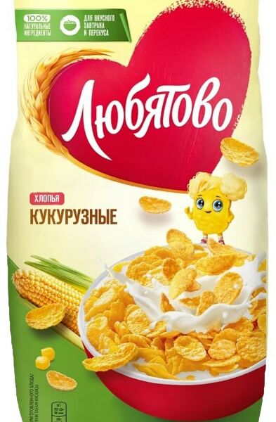 Хлопья Любятово Кукурузные 300г