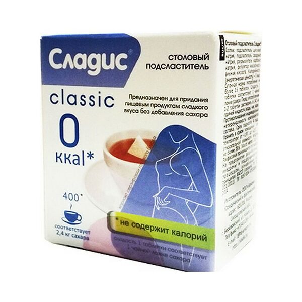 Столовый подсластитель спец диет профилакт питания 400таб, 25г