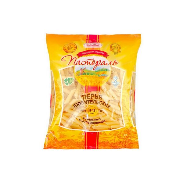 Макаронные изделия Пастораль Перья любительские гр.В 1 класс вес 900г.
