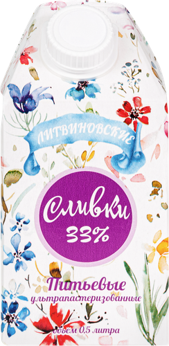 

Сливки Литвиновские ультрапастеризованные 33%, 500 мл
