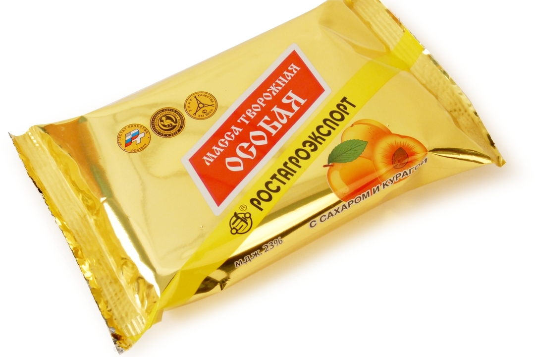 

Масса творожная Ростагроэкспорт с сахаром и курагой 23% 180 г