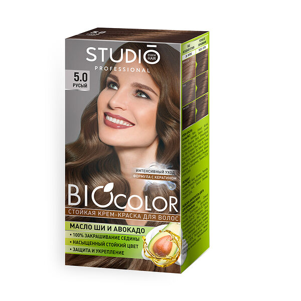 Краска для волос Studio Professional Biocolor 5.0 русый 115 мл