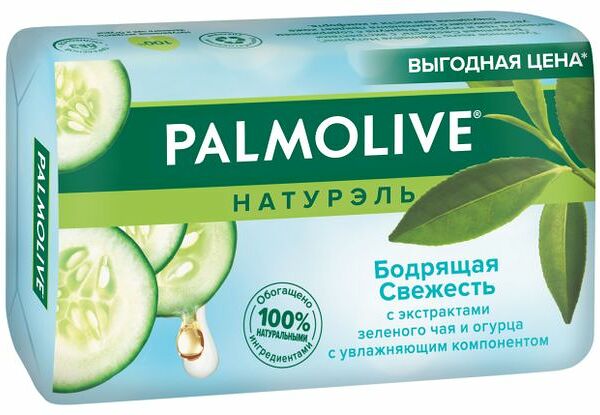 Мыло Palmolive Натурэль Бодрящая свежесть с экстрактами зеленого чая и огурца 90 г