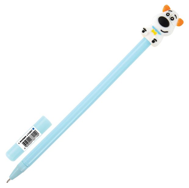 

Ручка шариковая Юнландия "Собачка" синяя, цвет корпуса в ассортименте