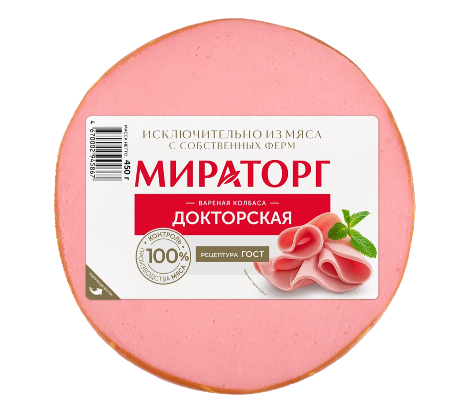 

Колбаса варёная Докторская Мираторг 450 г