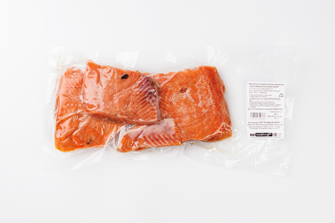 

Кета филе-кусок без кожи, замороженная 600 г