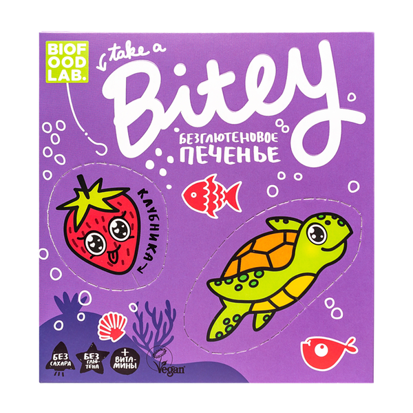 Печенье Bitey Клубника безглютеновое 125 г