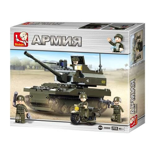 Конструктор Sluban Танк и мотоцикл 258 деталей