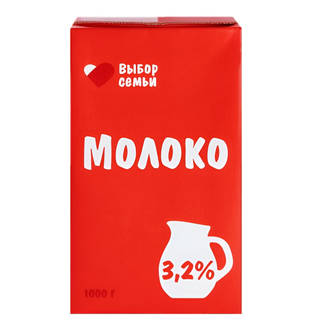 

Молоко ультрапастеризованное Выбор Семьи 3,2%, БЗМЖ, 1 кг