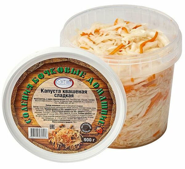 Капуста квашеная ФЭГ сладкая 900 г