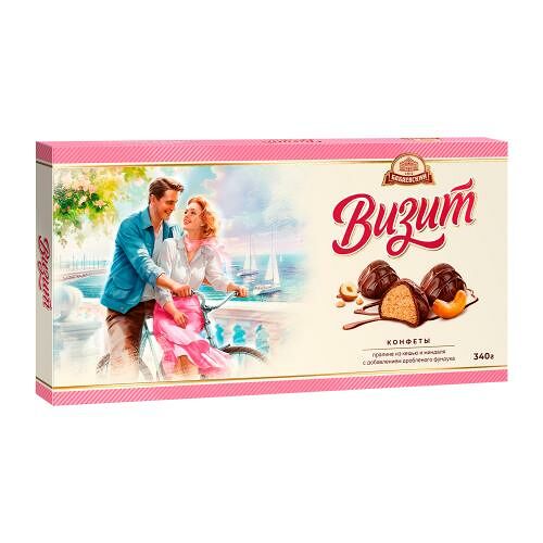 Конфеты Бабаевский Визит пралине из кешью и миндаля с добавлением дробленого фундука 340 г