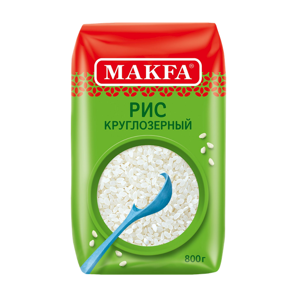 Рис Makfa круглозерный шлифованный 800 г