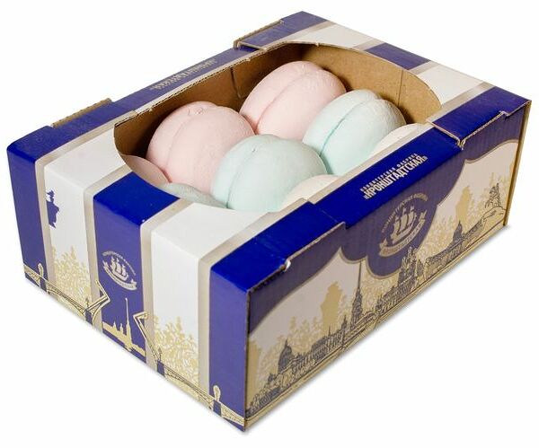 Зефир КФ Кронштадтская Французский десерт со вкусом пломбира, клубники и черной смородины