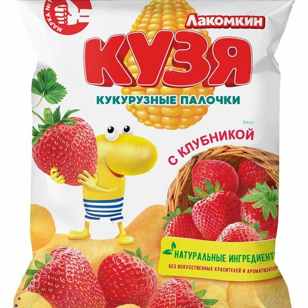 Кукурузные палочки Кузя Лакомкин клубника
