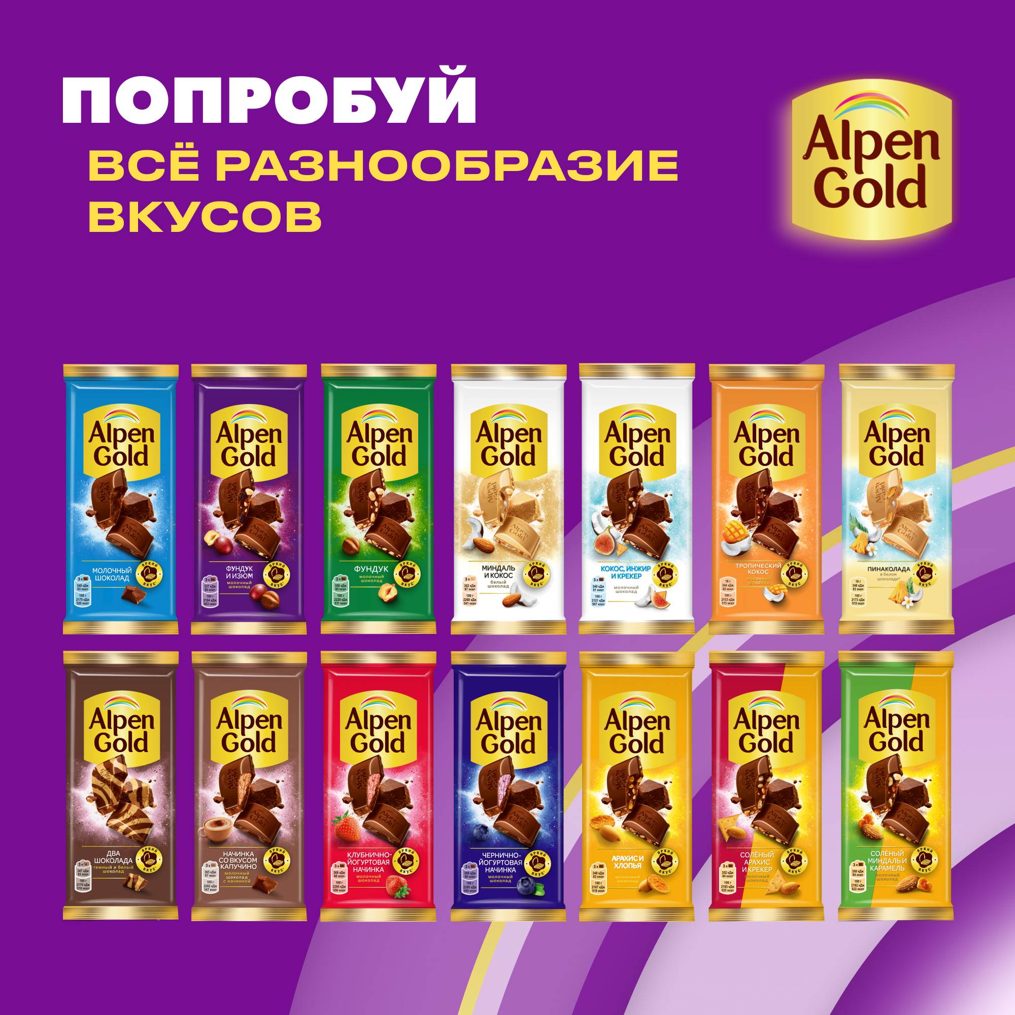 

Шоколад молочный Alpen Gold с фундуком и изюмом 80 г
