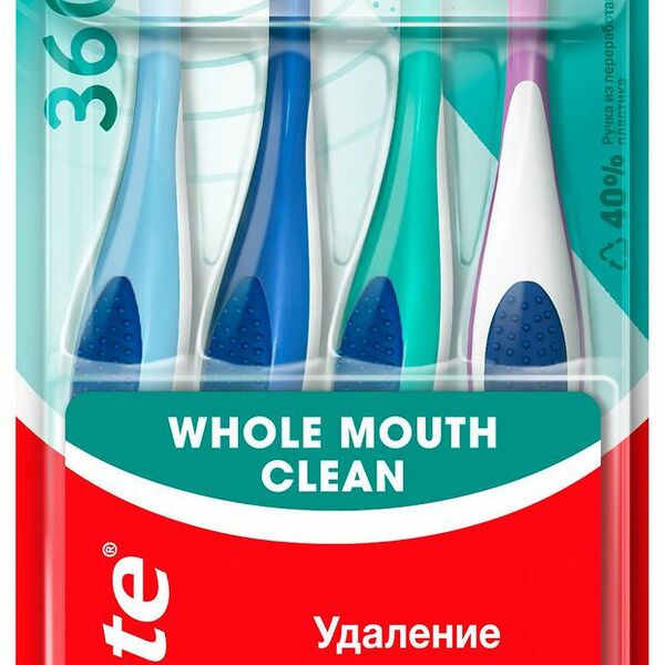 Зубная щетка Colgate 360° Cуперчистота средней жесткости 2+2 шт