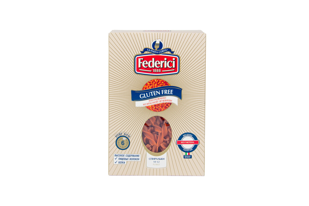 

Макароны Federici спираль из чечевицы без глютена 250 г