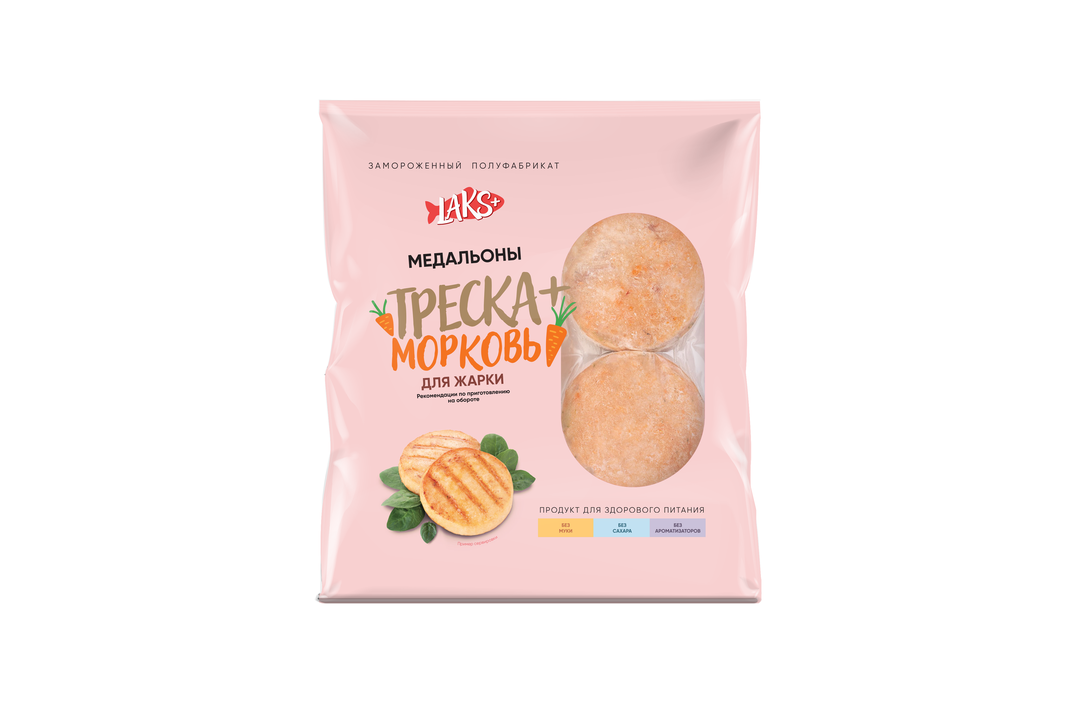

Медальоны из трески замороженные Laks+ с морковью 300 г