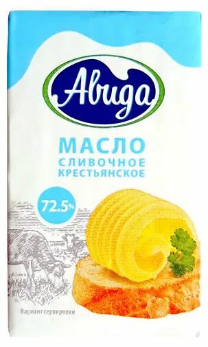 Масло сливочное Авида крестьянское 72.5% 180 г