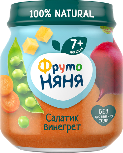 

Пюре овощное ФрутоНяня салатик винегрет с 7 месяцев 110 г