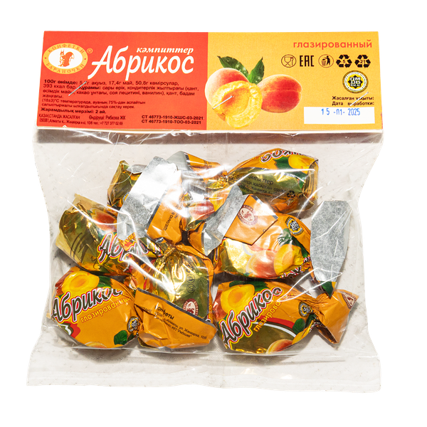 Конфеты Конфетки-Бараночки Абрикос в черном шоколаде 250 г