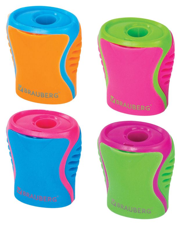 

Точилка Brauberg Mix с контейнером в ассортименте 1 шт