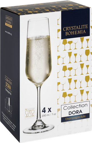 

Набор бокалов для шампанского Crystalite Bohemia Dora 200 мл стекло арт. 67036 4 шт