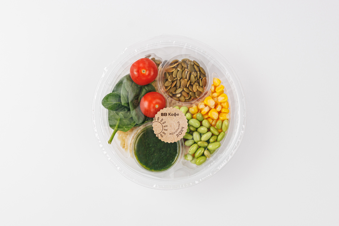 

Боул с запеченной курицей, булгуром и соусом из зеленых трав, кафе Вкусвилл 250 г