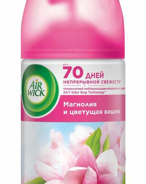 Сменный баллон AirWick для автоматического аэрозольного освежителя воздуха Магнолия и цветущая вишня, 250 мл