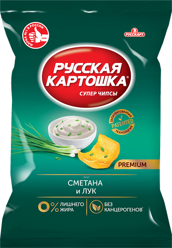 Чипсы Русская картошка картофельные со вкусом сметаны и лука 230 г