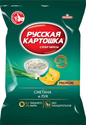 

Чипсы Русская картошка картофельные со вкусом сметаны и лука 230 г