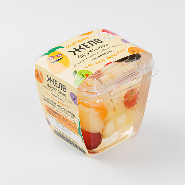 Желе фруктовое ВкусВилл Мандарин, виноград, яблоко и ананас 200 г