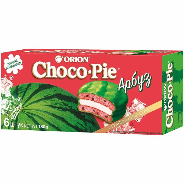 Кондитерское изделие Choco Pie Арбуз в глазури 180 г