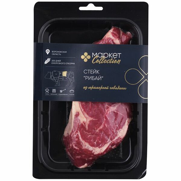 Стейк рибай Маркет Collection из мраморной говядины категории А охлажденный 300 г