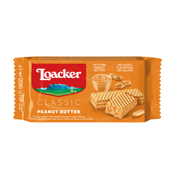 Вафли Loacker Classic с арахисовым маслом 45 г