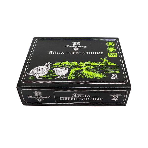 Яйца переп обогащ селен с вит Е Молодецкие Baron Appetitoff 20шт Солигорская ПТФ