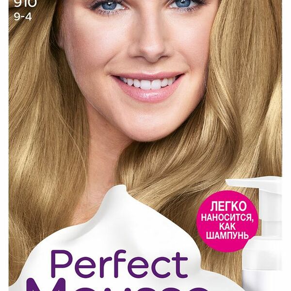 Краска-мусс без аммиака Schwarzkopf Perfect Mousse тон 910 Пепельный блонд 92.5 мл