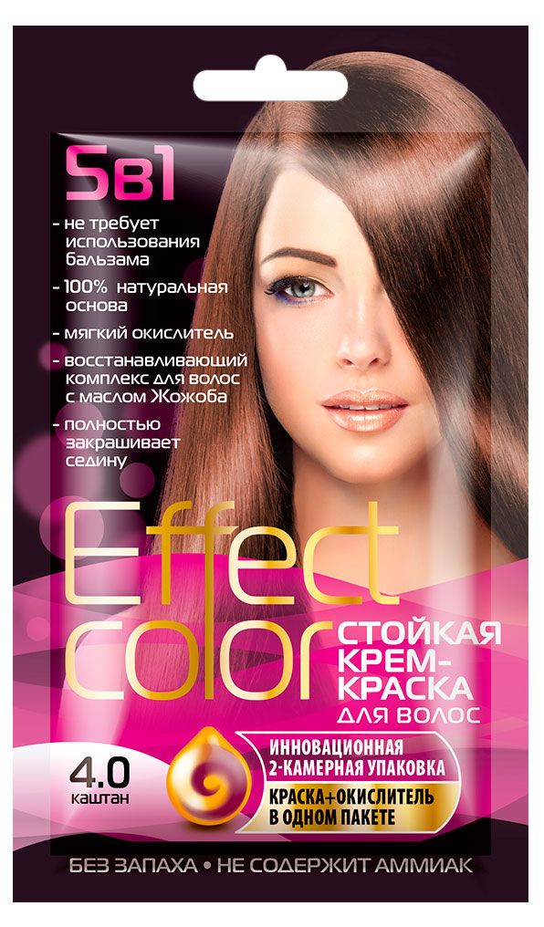 

Стойкая крем-краска для волос оттенок 4.0 каштан FitoКосметик (ФитоКосметик)